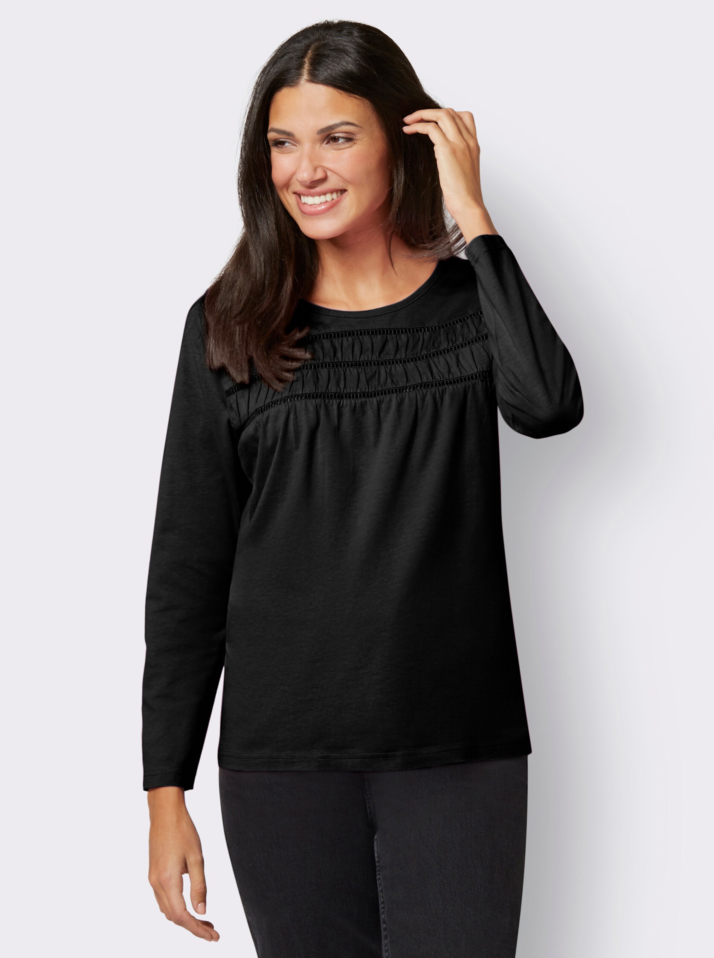 Langarmshirt mit Raffungen