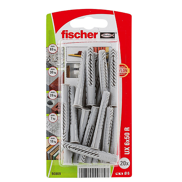 20 chevilles universelles Fischer Ø6x50mm