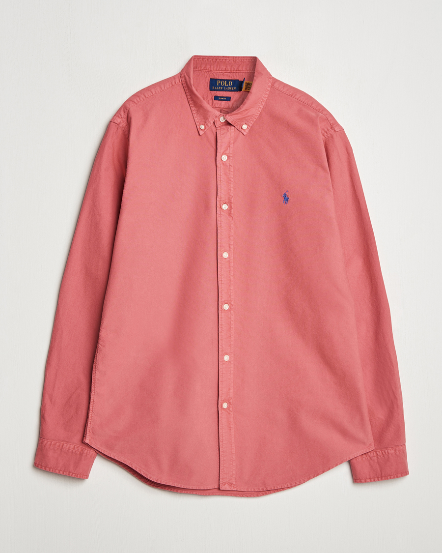 Polo Ralph Lauren Slim Fit Garment Dyed Oxford Shirt Adirondack Berry