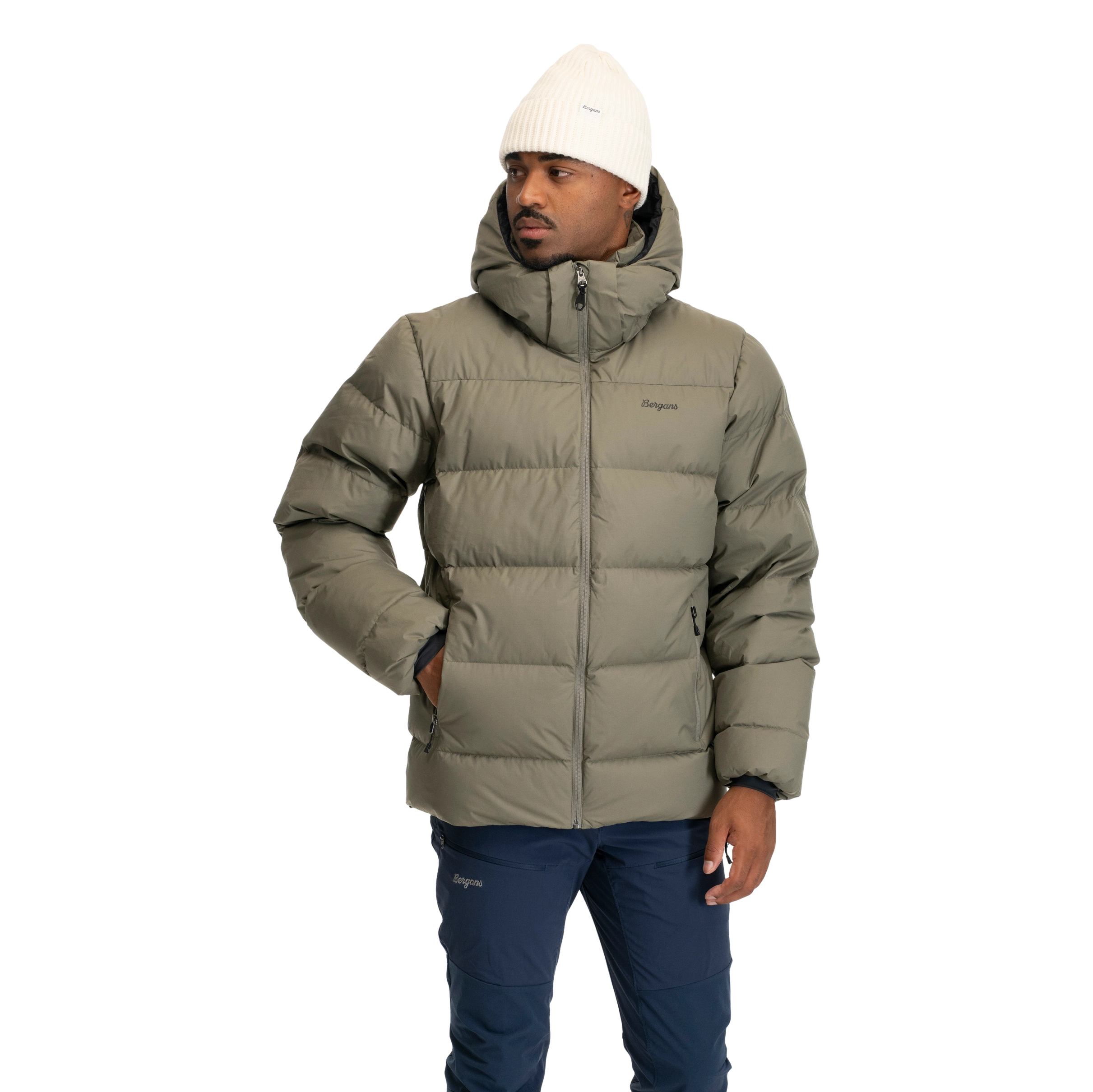 Lava Warm Down Jacket w/Hood Men Green Mud