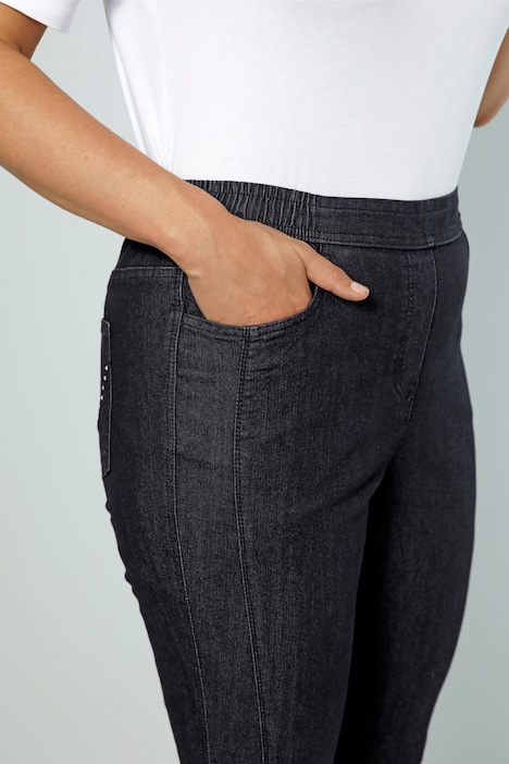 Jeans, Slim Fit, Ziernaht, 4-Pocket, Elastikbund
