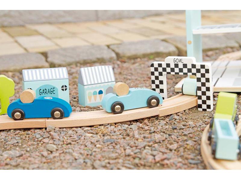 Jabadabado Spielzeugauto Autorennen Set Holzrennbahn