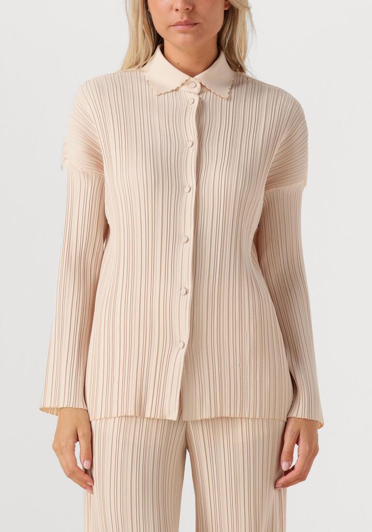 creme forte forte blouses poly crepe plisse' overshirt