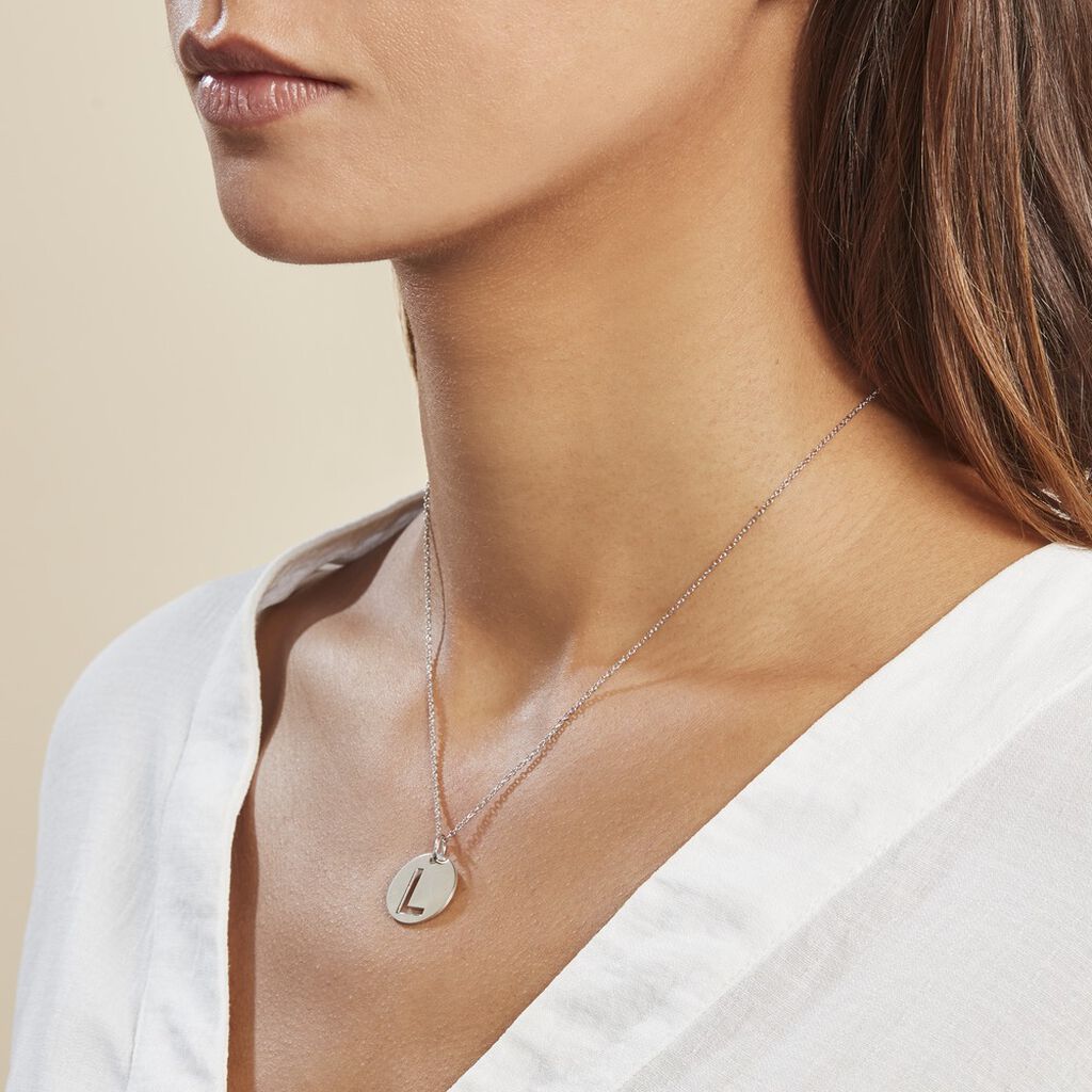Pendentif Elio L Argent Blanc