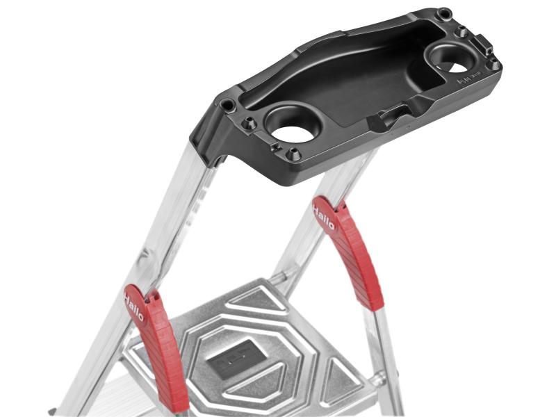 Hailo Stehleiter L80 Comfort Line 8 Stufen Die Alu-Sicherheits-Haushaltsleiter mit extra tiefen Stufen