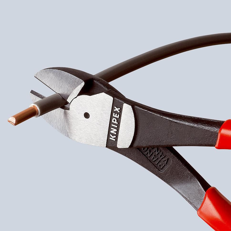 Knipex 74 21 200 Kracht-zijsnijtang 200mm gebogen met kunststof grepen | geatramenteerd