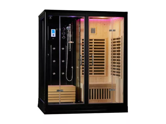 Combi Sauna Infrarouge Douche Hammam Boreal® IRH-180D - Droite