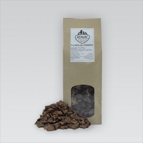 Pulmão bovino desidratado para cães, sabor carne.