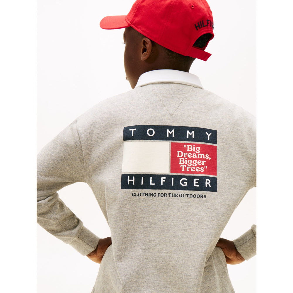 Køb Tommy Hilfiger Mid Grey Heather Multi Print Polo Ls