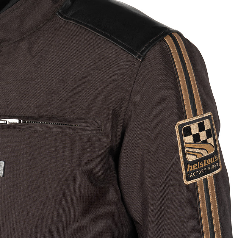Helstons - Blouson Ace Tissu Cuir Marron