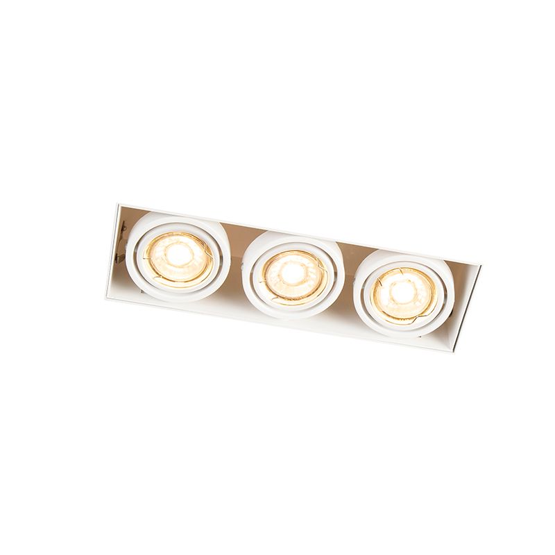 Set van 6 Inbouwspot wit draai- en kantelbaar trimless 3-lichts - Oneon