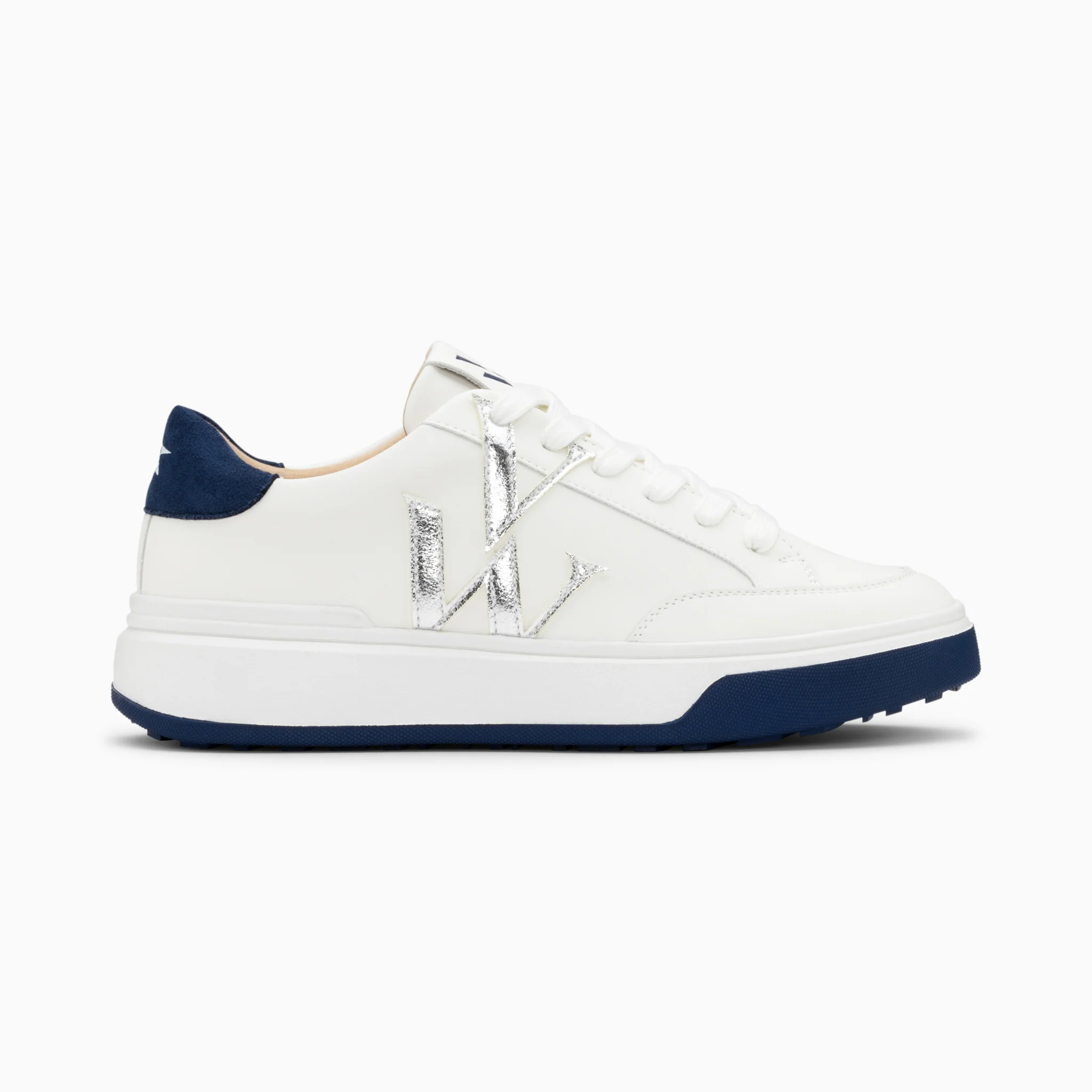 Sneakers-Baskets monogramme Candice blanc et bleu