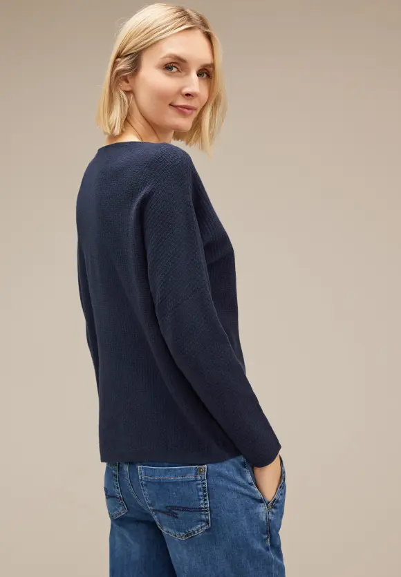 Struktur Strickpullover - deep blue
