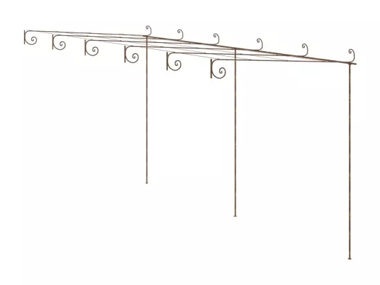 Pergola de jardin Marron antique 6x3x2,5 m Fer