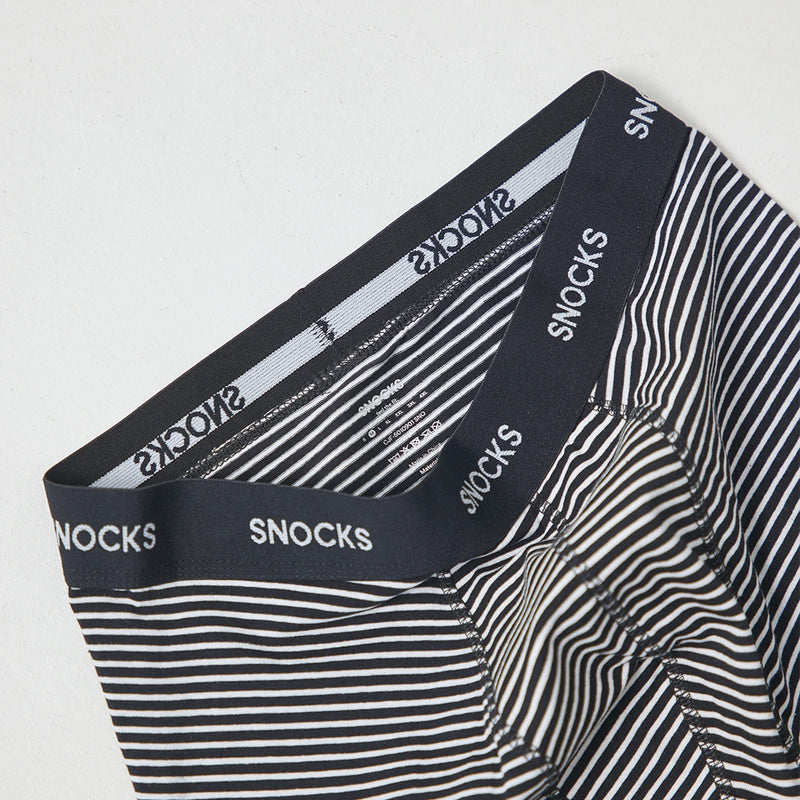 Lange Boxershorts mit Streifen aus Bio-Baumwolle Blau (Streifen)