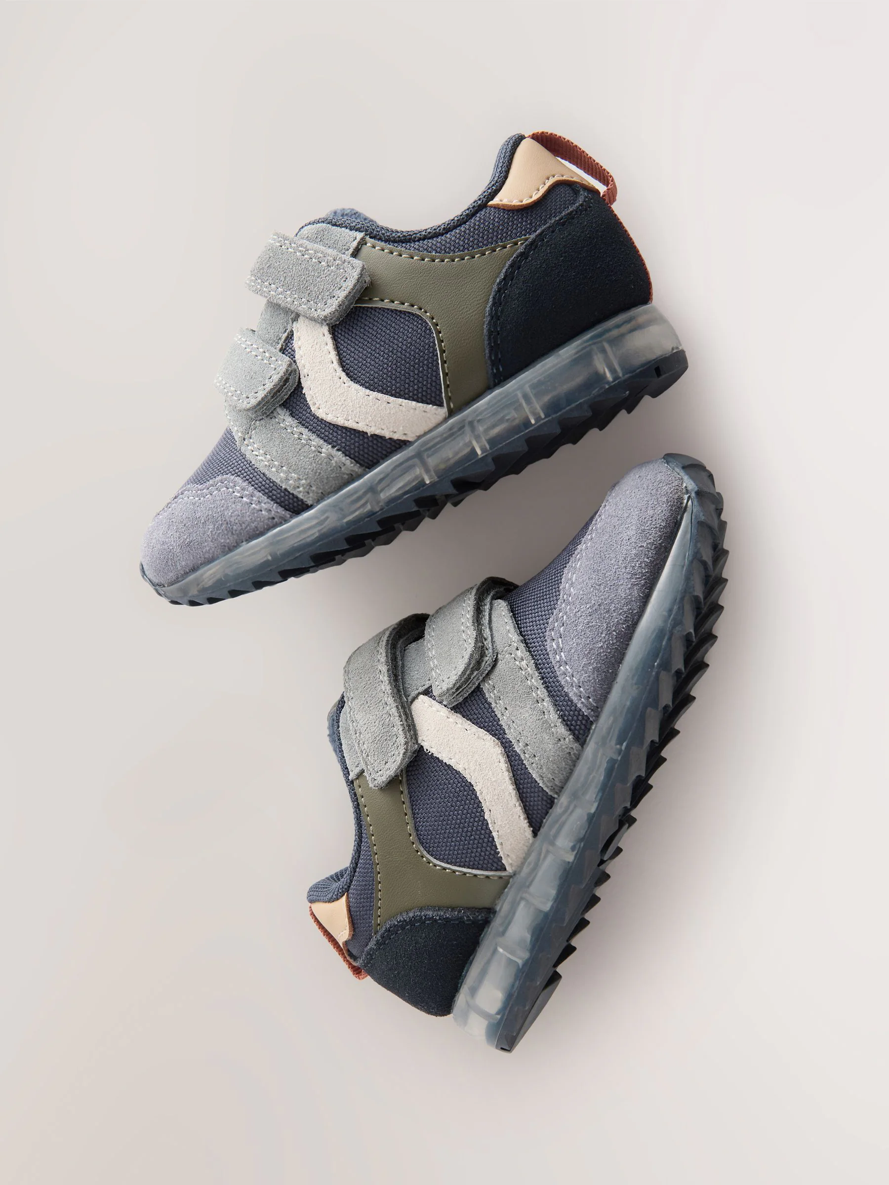 Donkerblauw - Touch Fastening Light Up Trainers