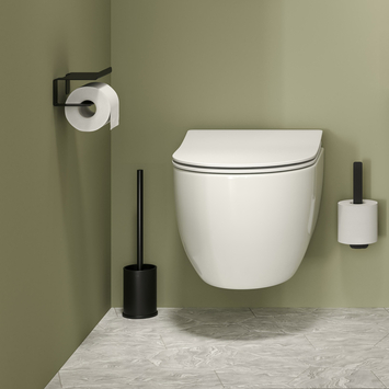 Tiger Colar Toiletrolhouder met planchet Zwart