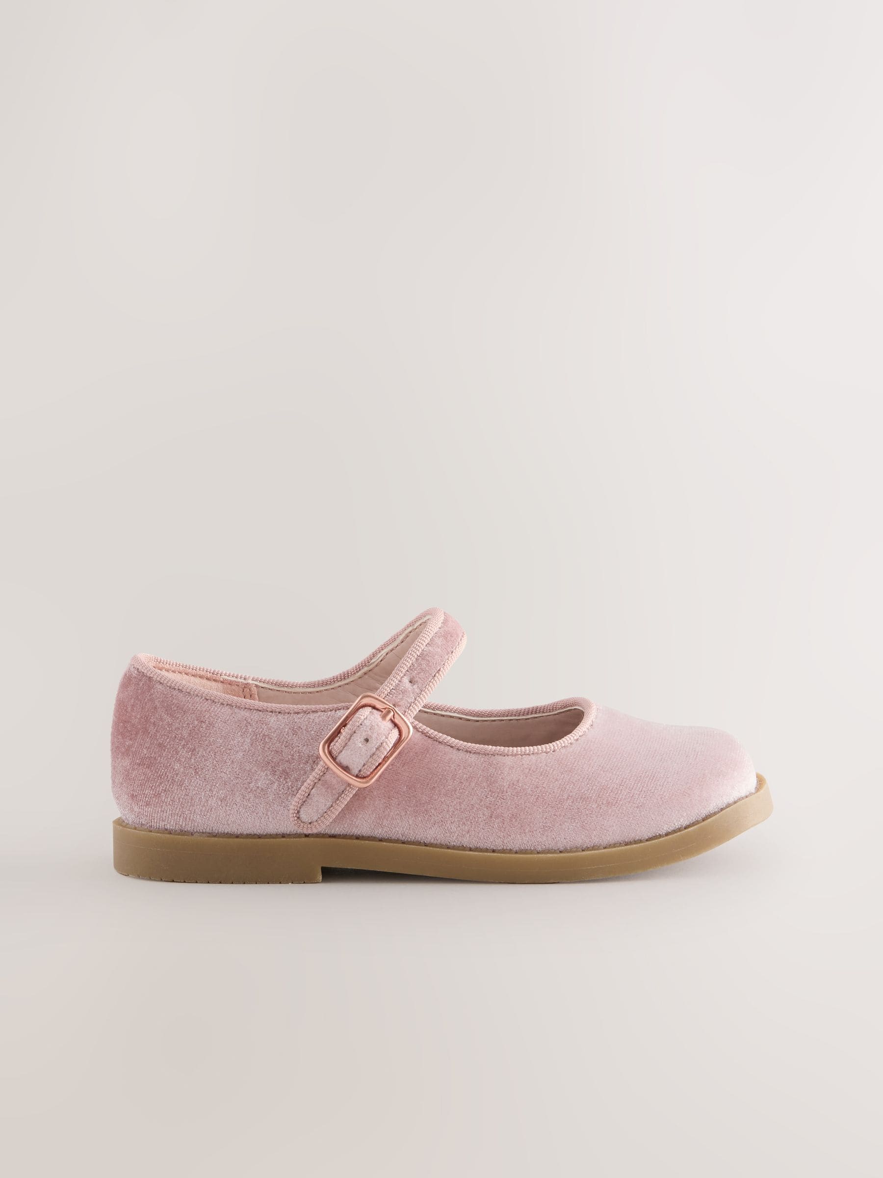 Roze velours - Mary Jane-schoenen