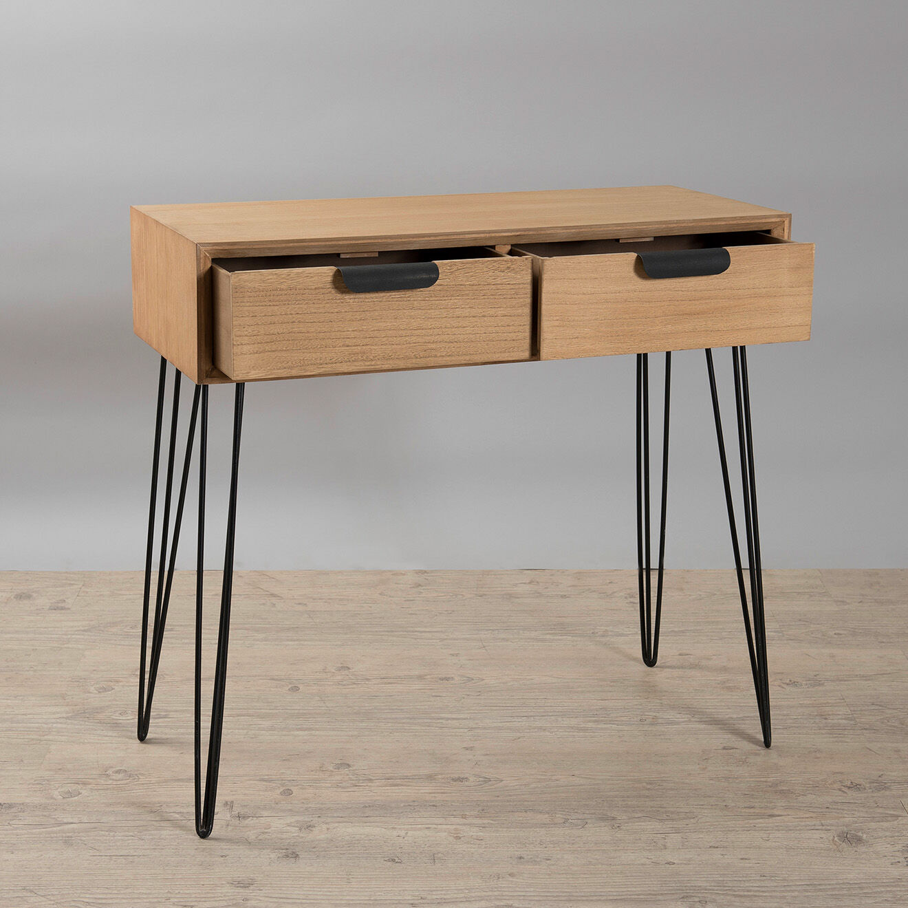 Macabane Console 2 tiroirs Margaux marron - 80x34.5x75 cm