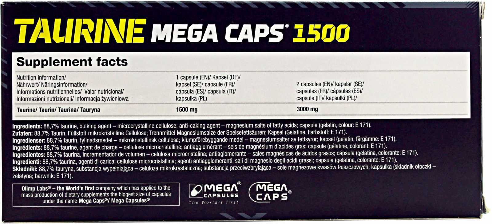 Olimp Taurina Mega Caps 120 cápsulas