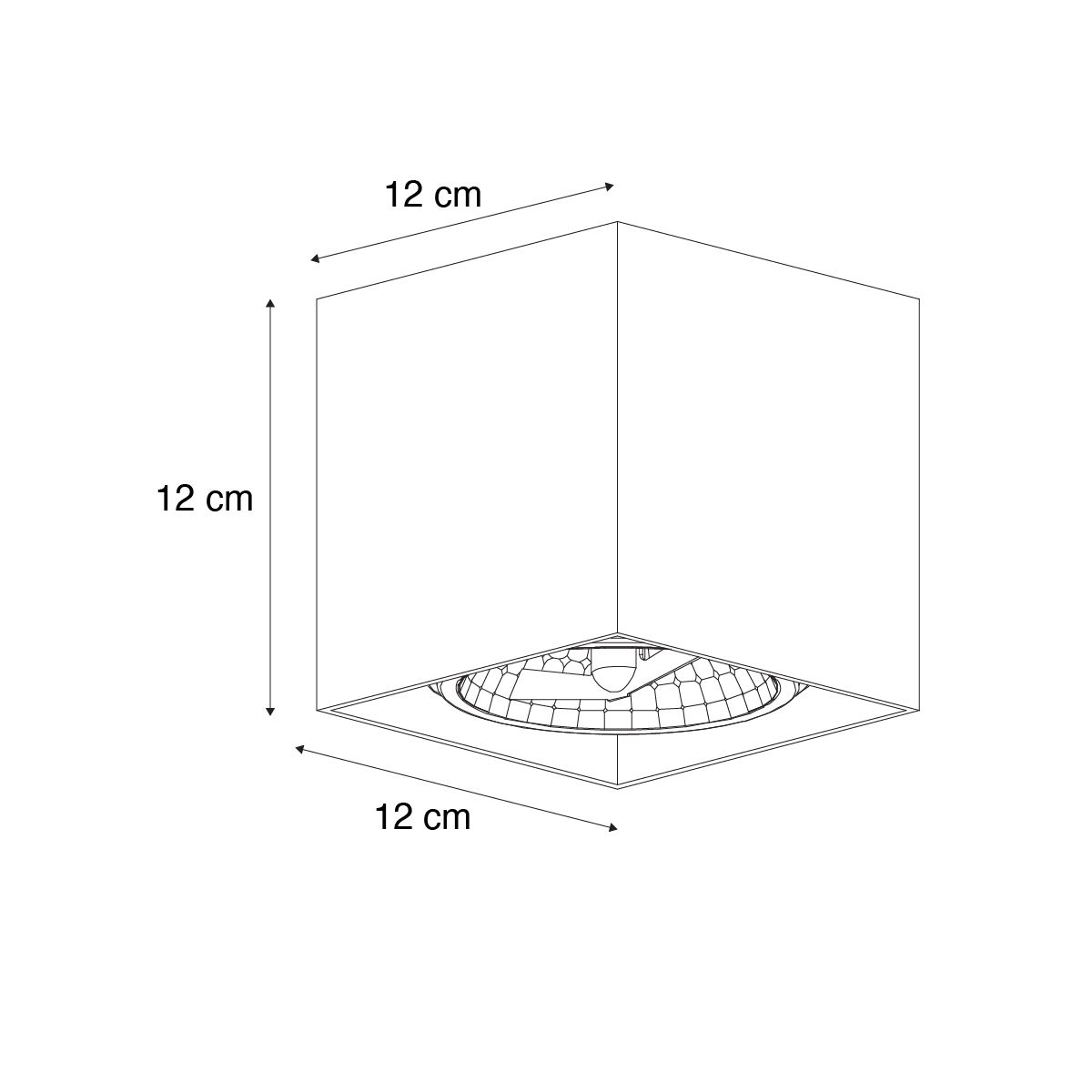 Design spot donkerbrons vierkant draai en kantelbaar - Box