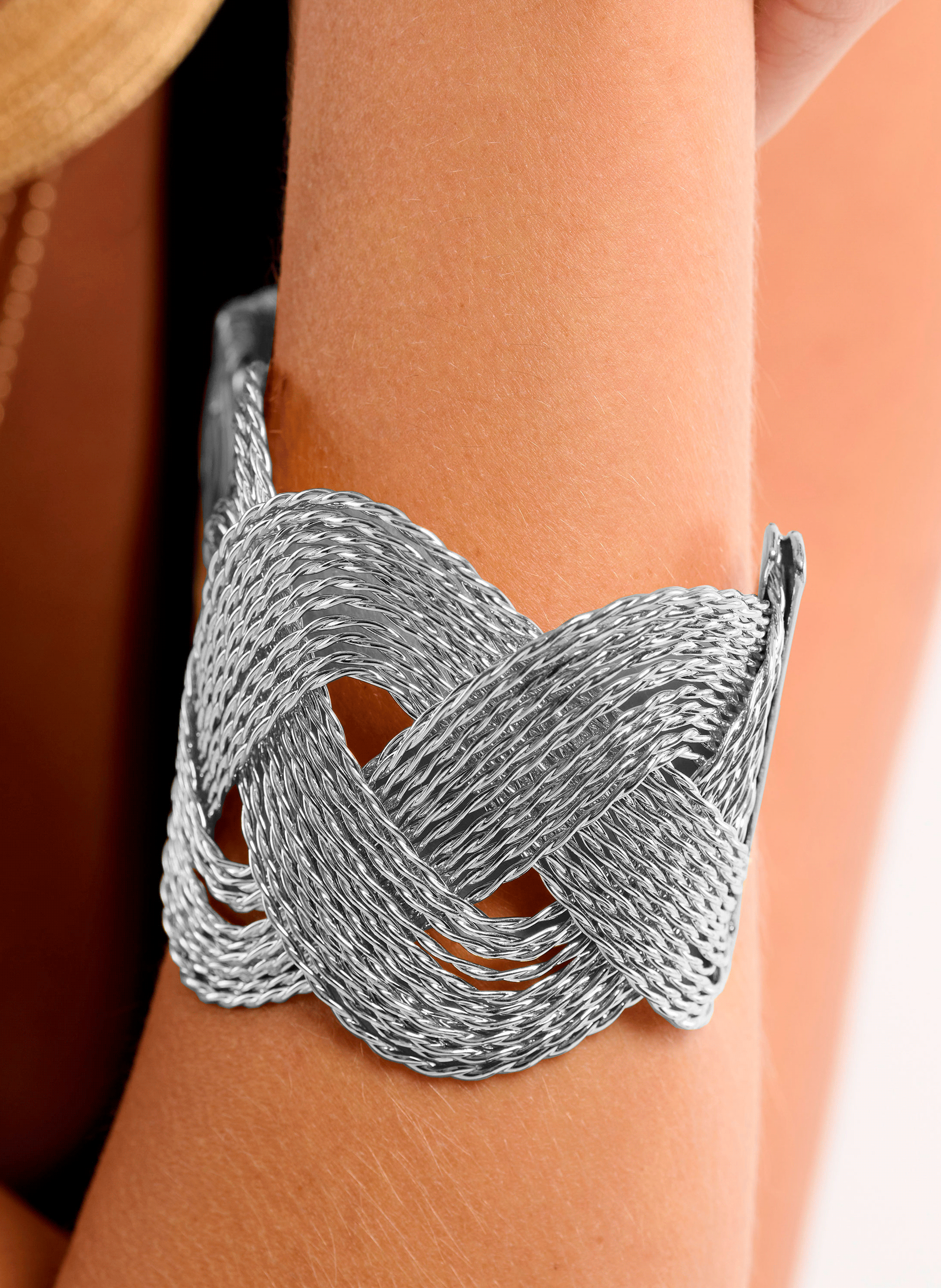 KATERINA - Bracelet jonc torsadé en laiton | Argent