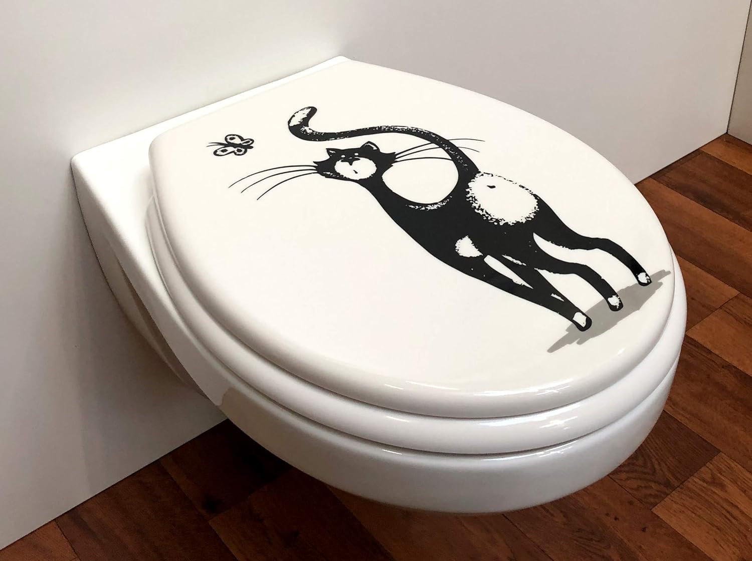 Kattentoiletzitting met soft-close mechanisme, afneembaar voor reiniging