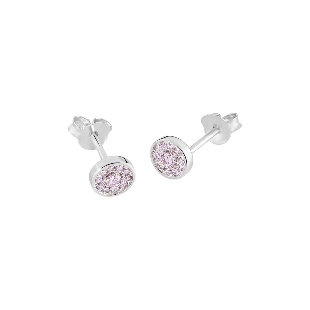 Boucles D'oreilles Puces Auxana Argent Blanc Oxyde De Zirconium