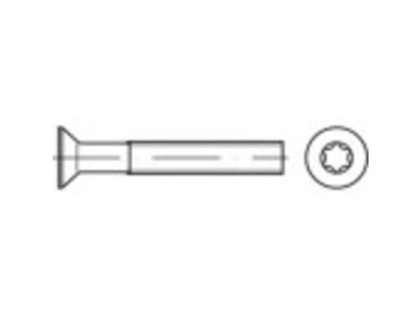 TOOLCRAFT 1066314 Undersænkede skruer M6 12 mm T-profil DIN 965 Rustfrit stål A4 200 stk