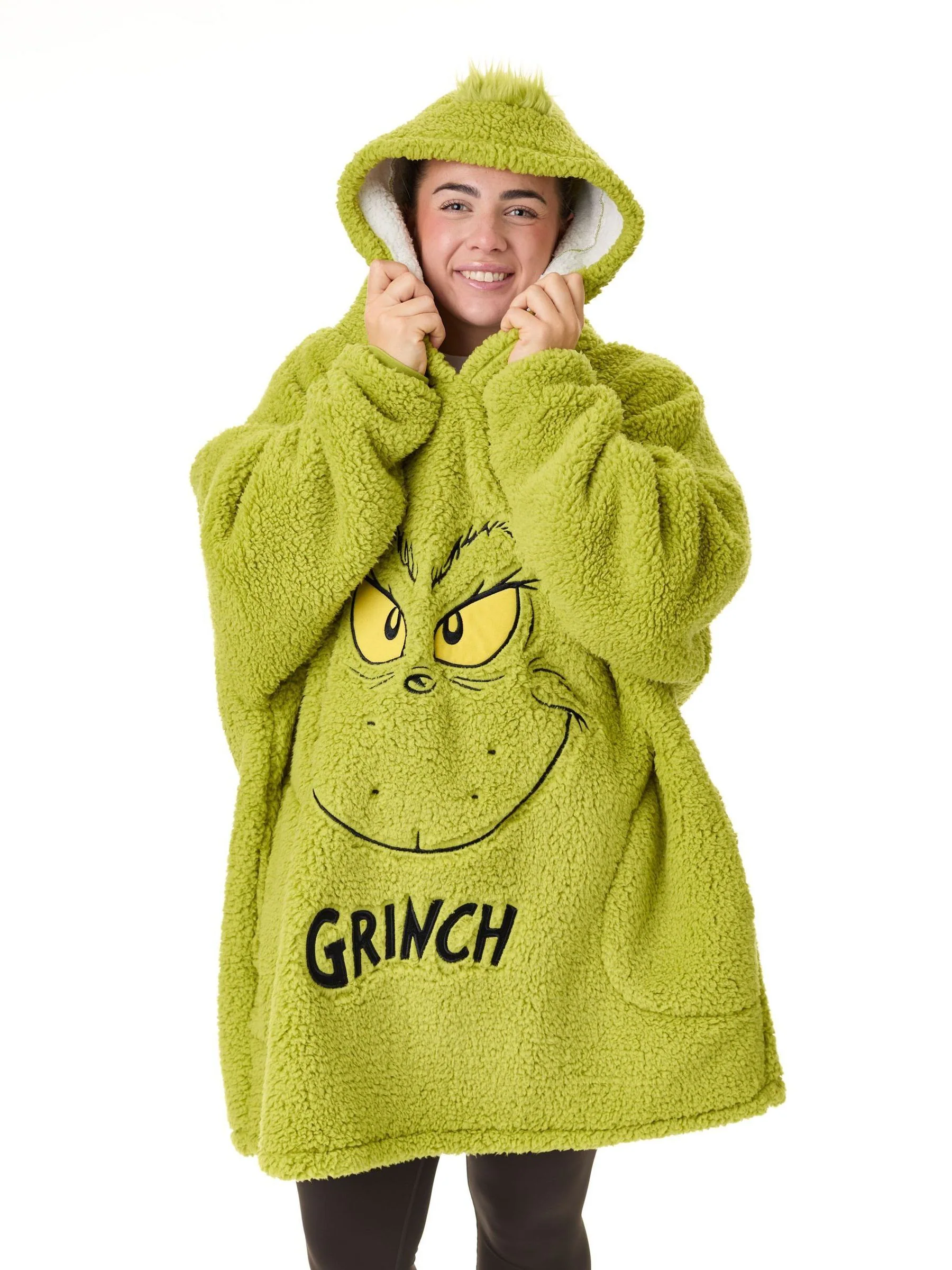 Vanilla Underground Uniseks The Grinch Kerstmis Deken Hoodie voor Volwassenen