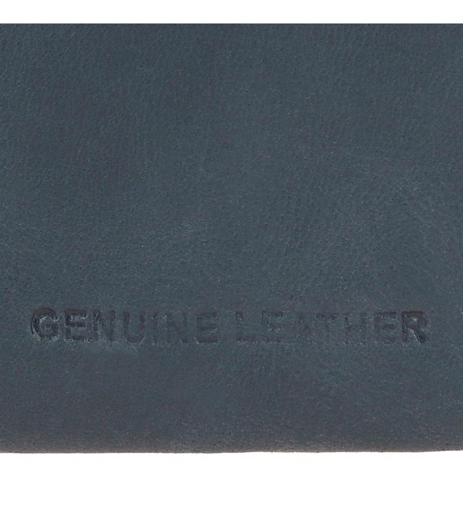 Carteira Pepe Jeans Vertical Staple em couro azul marinho