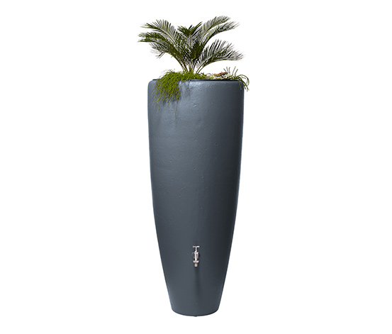 Garantia 2-in-1-Regentonne-Komplett-Set, ca. 300 l, graphit-grau