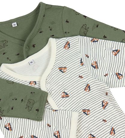 Pippi Baby Strampler - Schlafanzug - 2er-Pack - Deep Lichen Gree