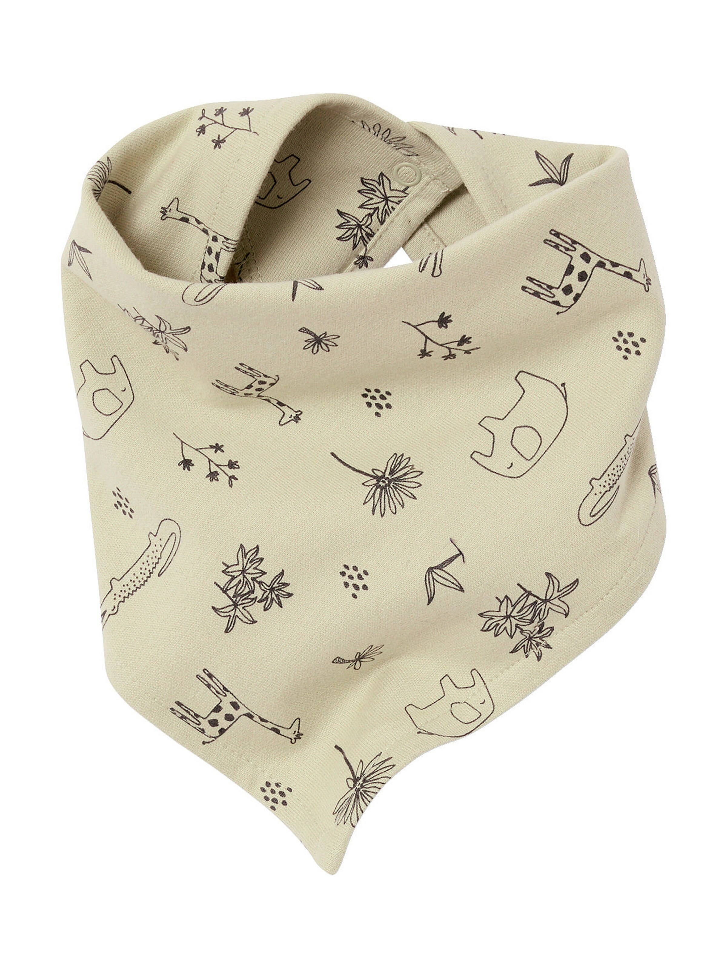 Vertbaudet Baby-Set: Latzhose, Body & Halstuch, Dschungelmotive grün
