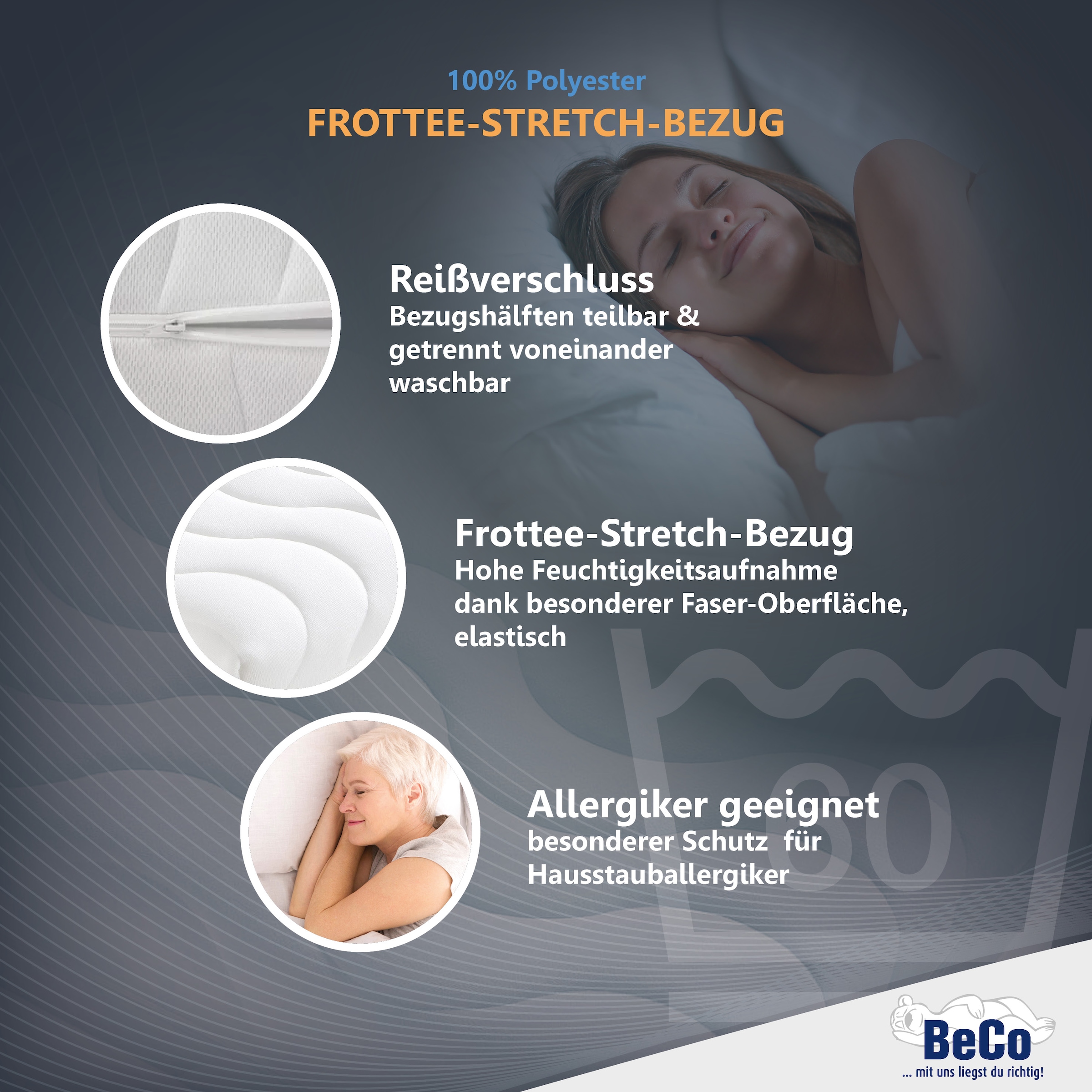 Beco Komfortschaummatratze »Medibett« 15 cm hoch Raumgewicht: 28 kg/m³ 1 Stk. tlg. Matratze in vielen Grössen erhältlich! In 90x200 und 140x200 cm