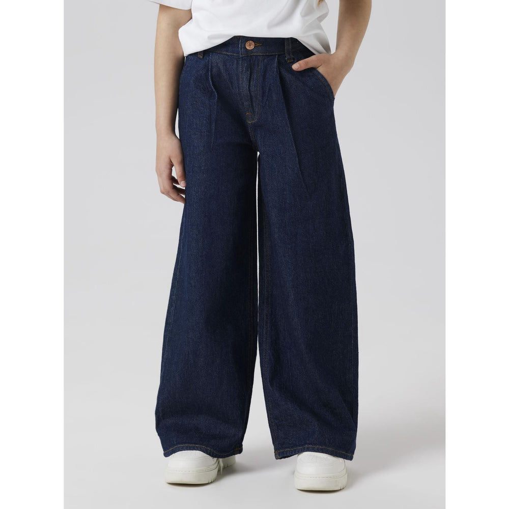 Køb Name It Dark Blue Denim Unwashed Nkfbella Hw W Pleat Jeans 3020-Az L Noos