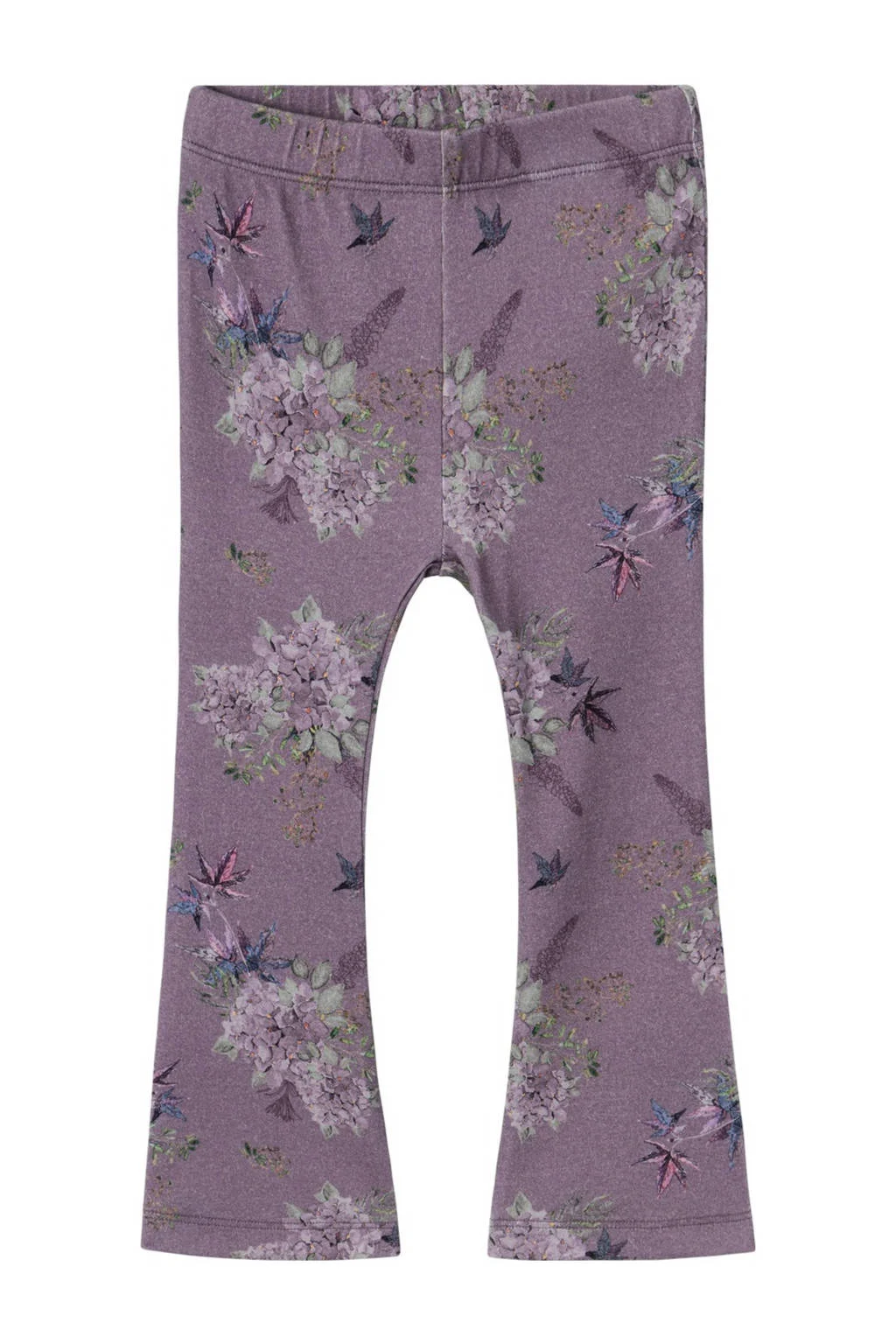 NAME IT gebloemde flared legging NMFNNORAS paars