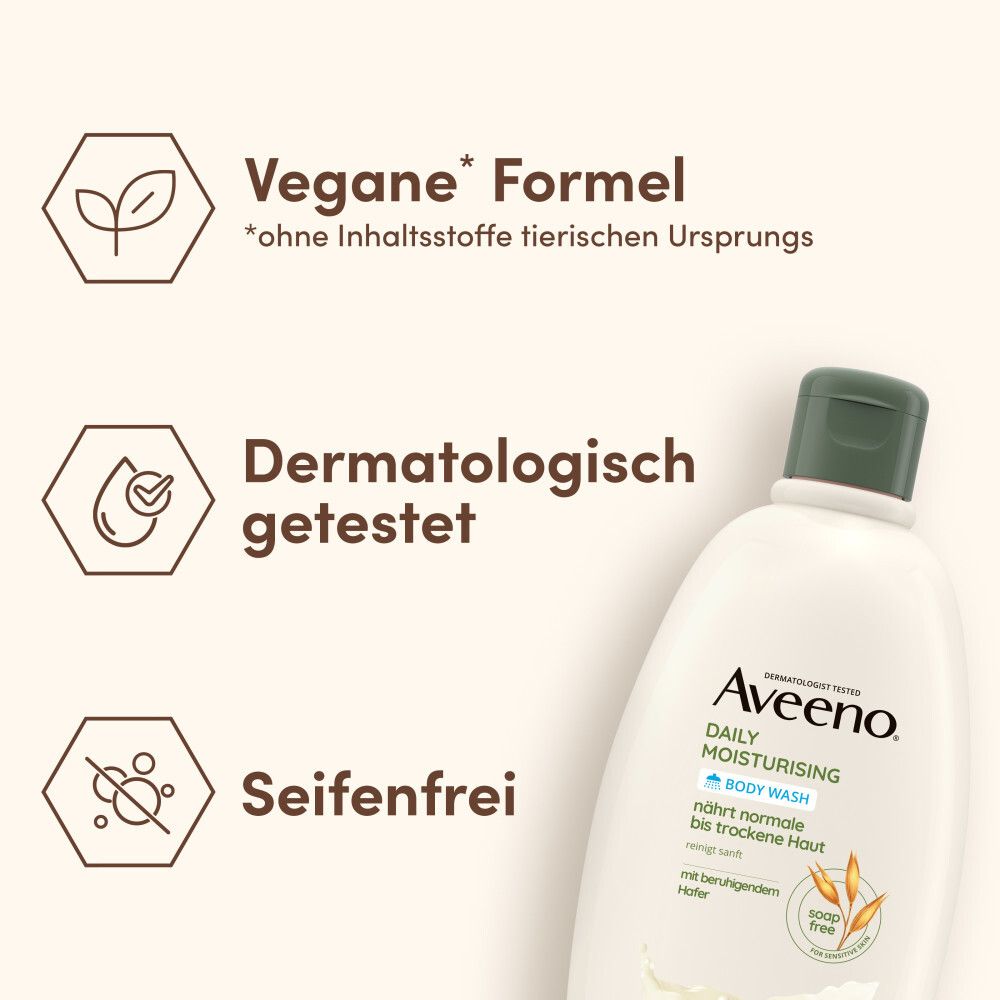 Aveeno® Daily Moisturising veganes Duschgel mit Hafer für empfindliche Haut