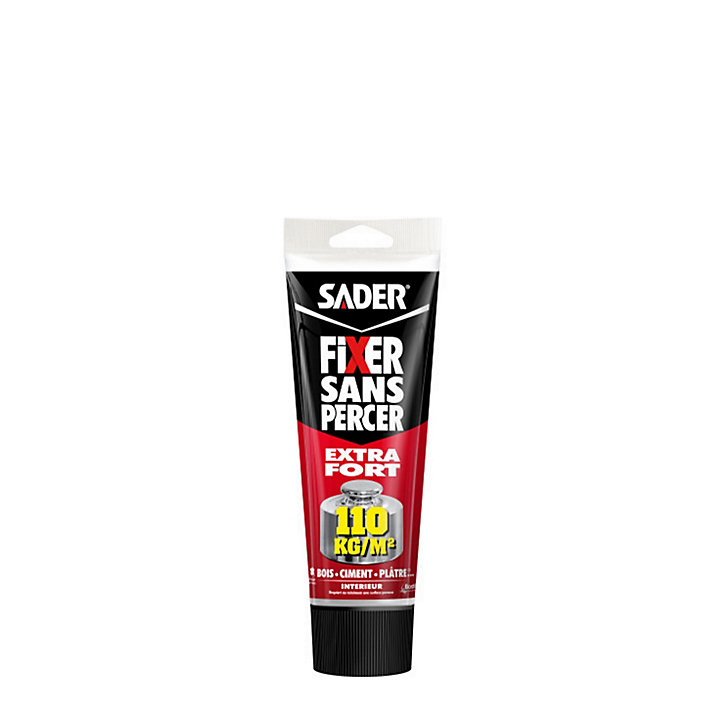 Mastic colle extra fort Sader Fixer Sans Percer maintien immédiat tube de 200 ml
