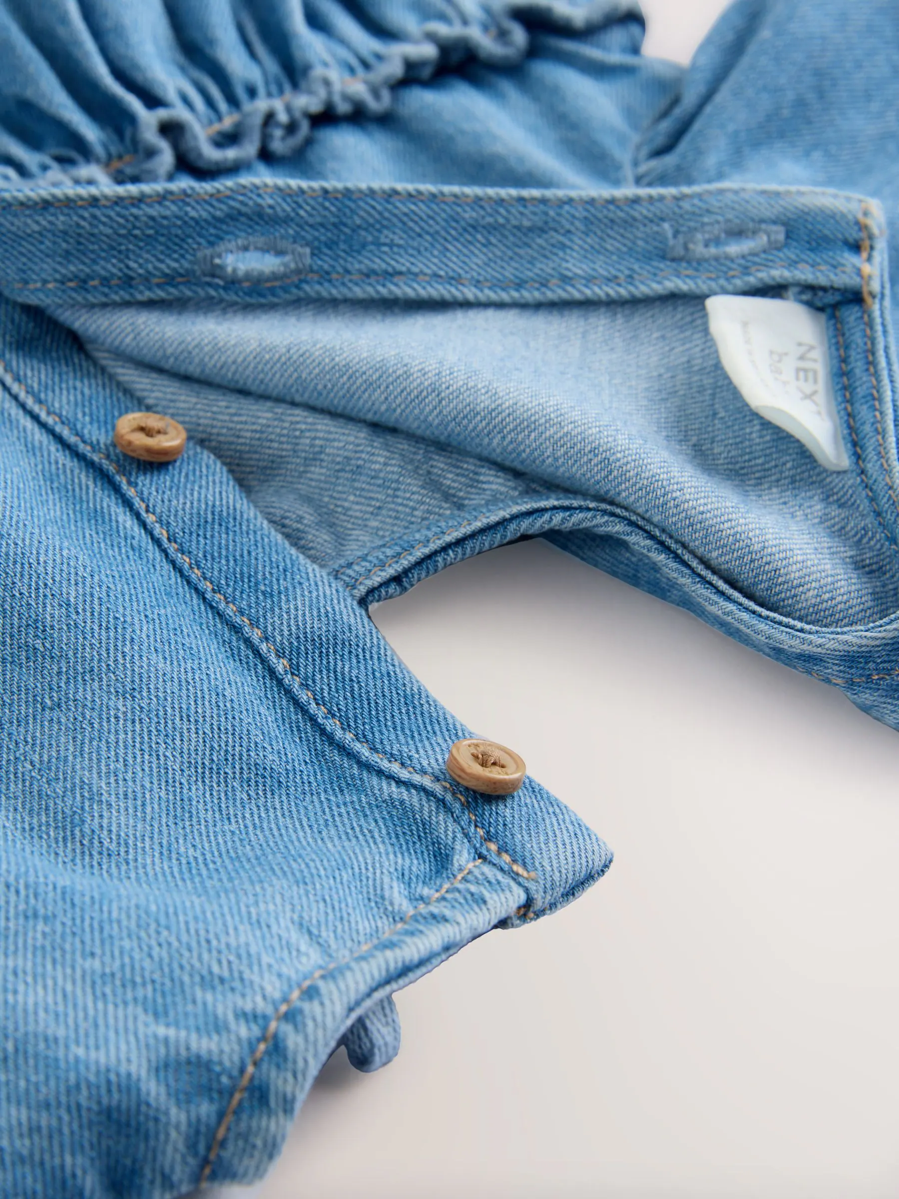 Denimblauw - Babyrompers met bloemenprint Set 2 -delig met maillot (0mnd -3jr)
