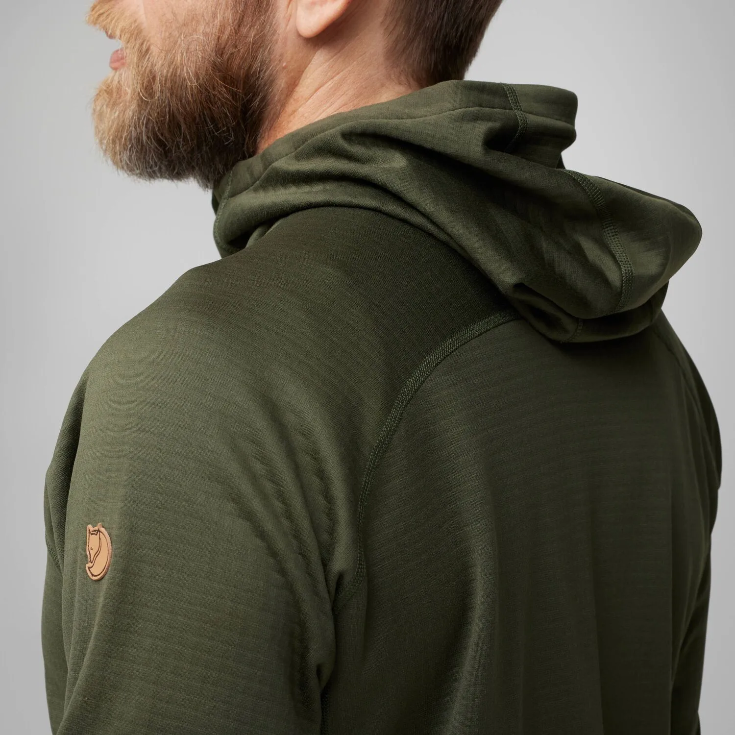 Fjällräven Men's Abisko Grid Fleece Hoodie Mountain Blue