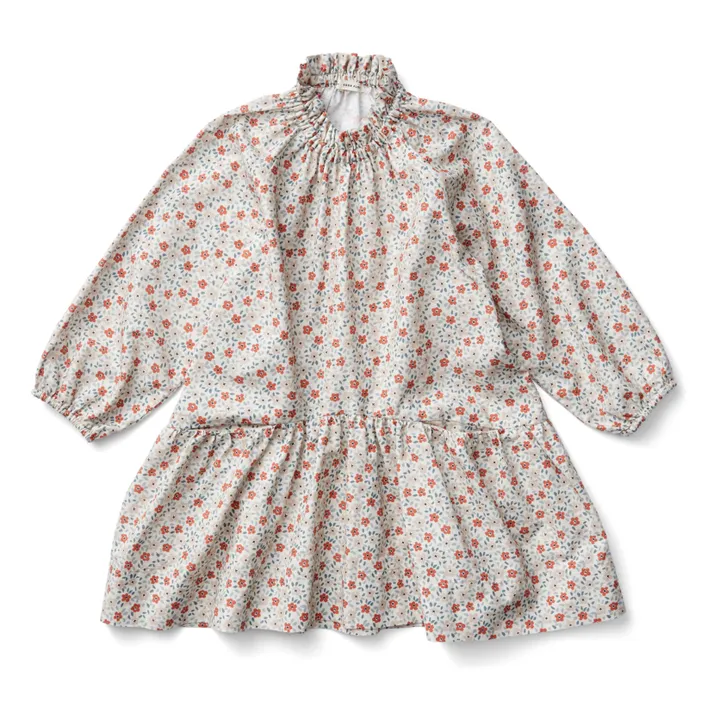 Soor Ploom Robe Coton Bio Fleurie Edith | Ecru