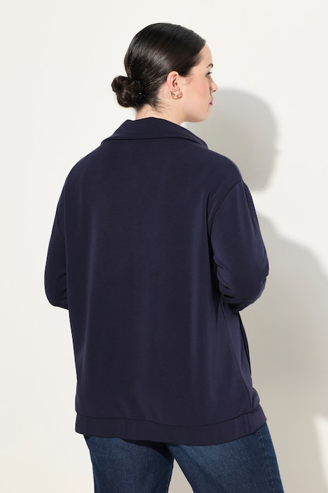 Sweatjacke, Stehkragen, Gummisaum, Modalmix