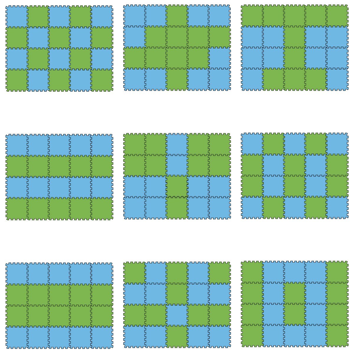 18 Teile Baby Kinder Puzzlematte ab Null - 30x30 Puzzle Spielmatte Krabbelmatte