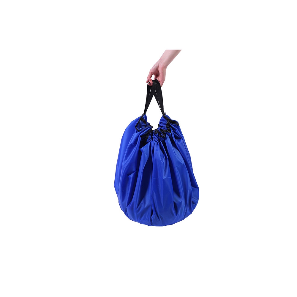 (Ø150cm) Kinder Spieldecke Spielzeugmatte Aufräumsack mit Zugband - Blau