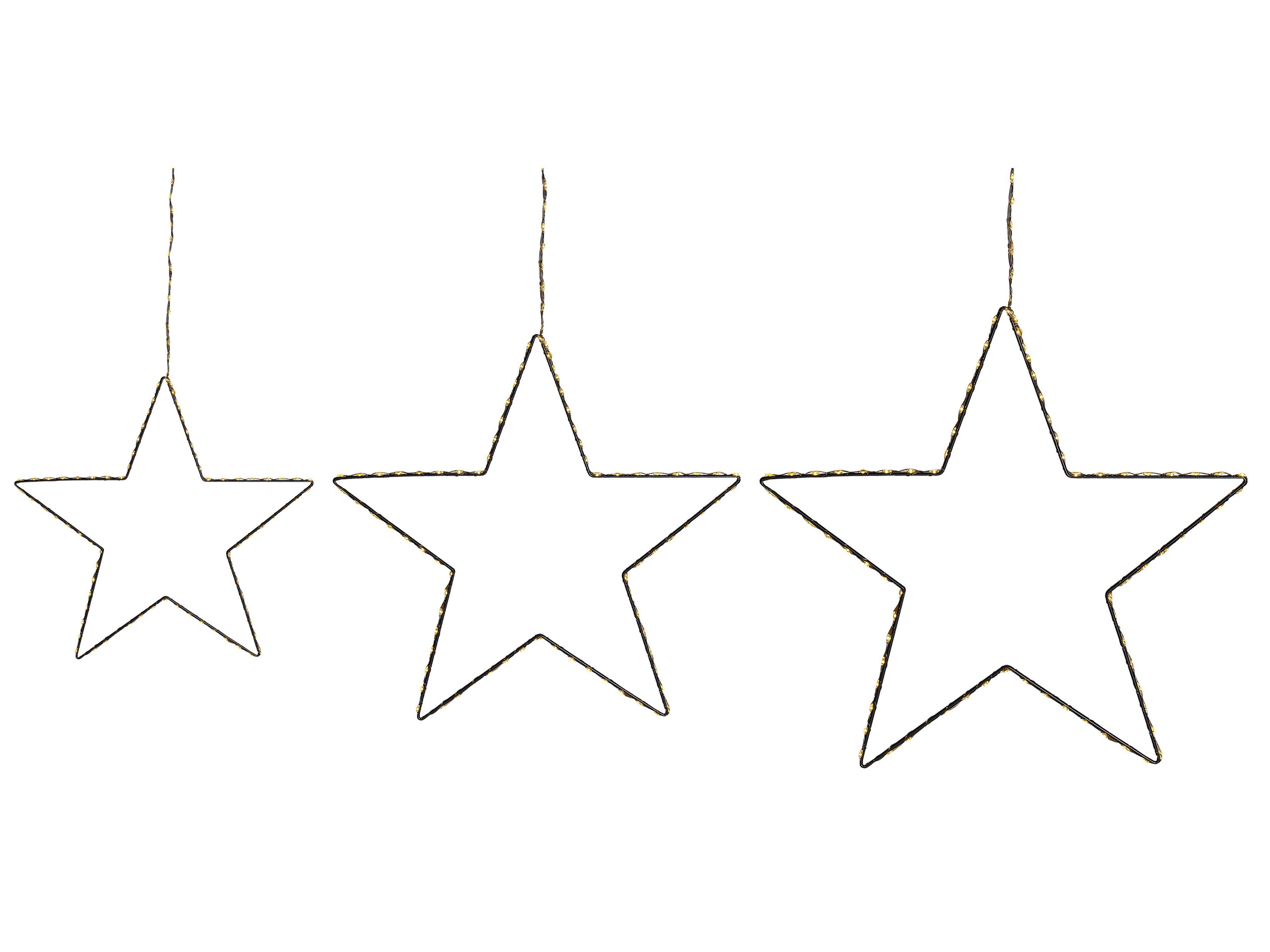 Set van 3 hangende decoraties LED KUNNARI Ster 50/40/30 cm Zilver