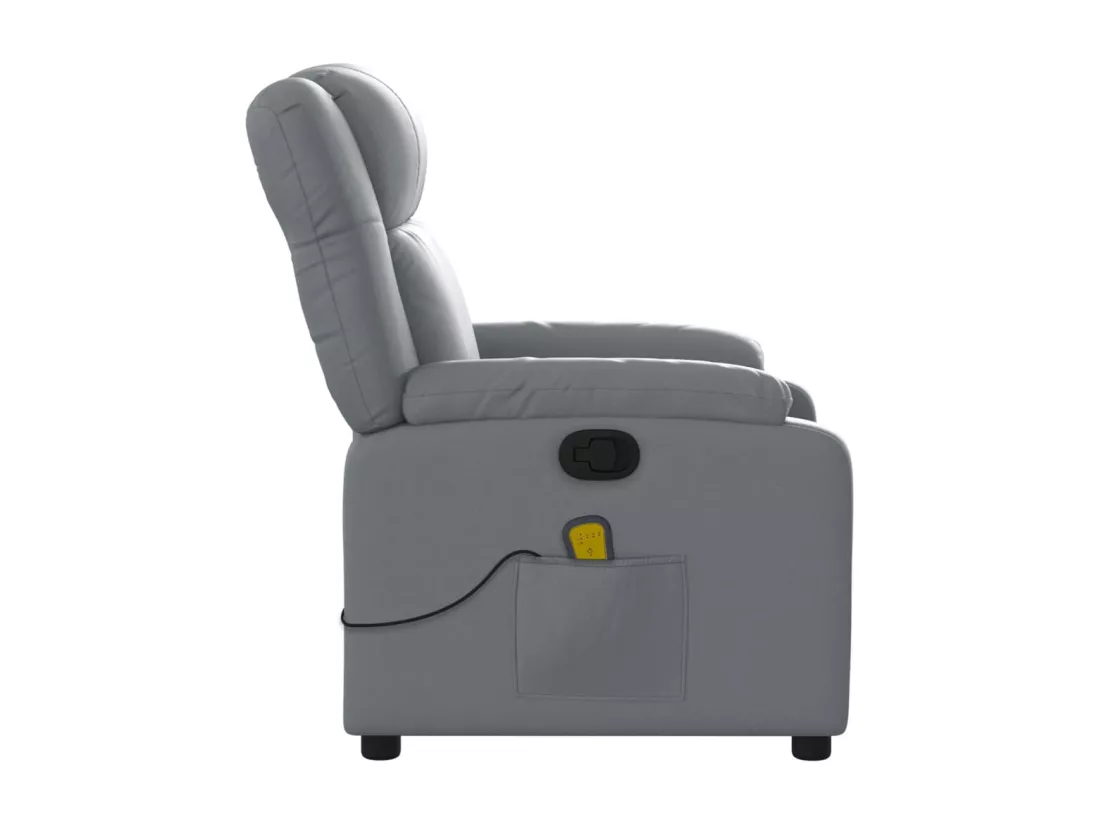 Fauteuil massant inclinable Gris Similicuir