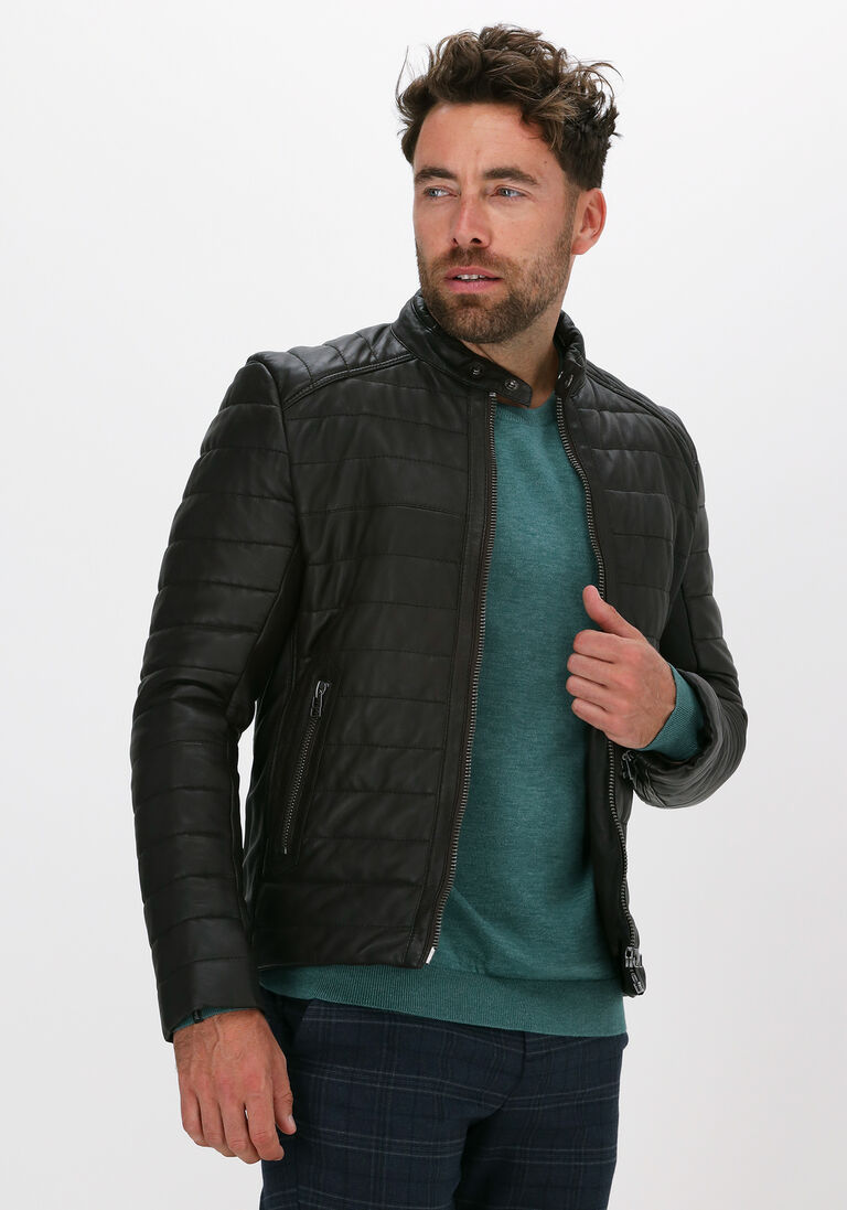 GOOSECRAFT bruine goosecraft leren jas gc knight biker