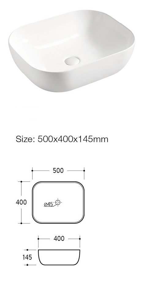 Comad Smile opbouw wastafel 50x40cm wit