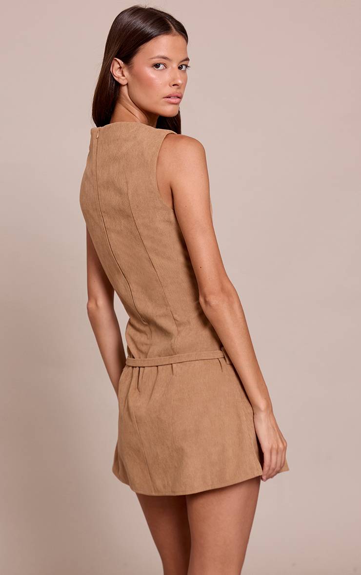 Marron Robe Moulante À Détail Ceinture Cordon